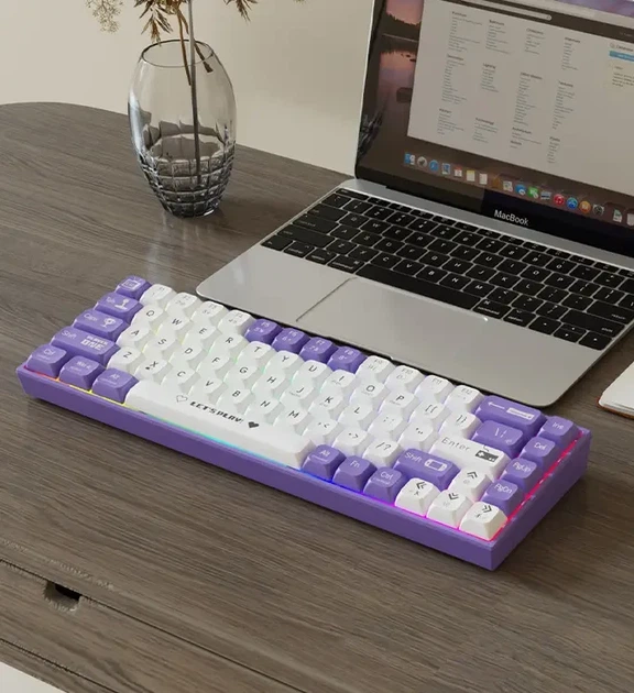 Механическая клавиатура AJAZZ AK680 HOT SWAP Purple | RGB Backlight | Compact 65% | USB-C | Gaming & Typing - изображение 4