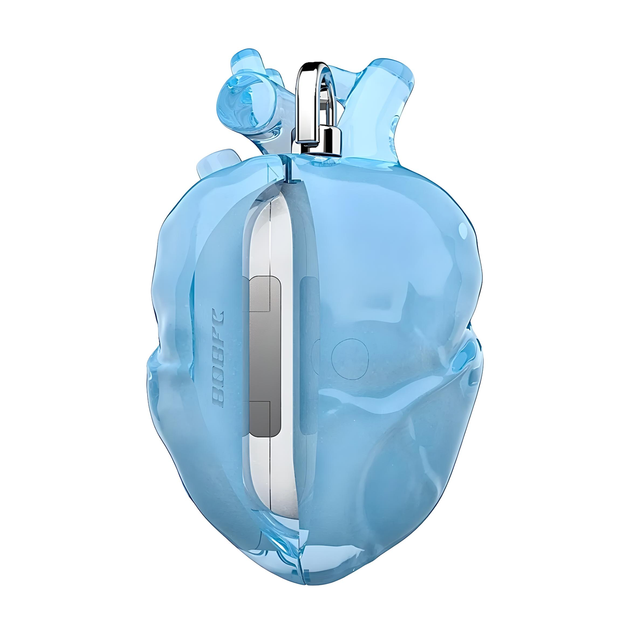 Чехол силиконовый BLACKTIME 808FC HEARTHCASE для Apple AirPods Pro / Pro 2 с карабином, голубой - Фото 5 Чехол силиконовый BLACKTIME 808FC HEARTHCASE для Apple AirPods Pro / Pro 2 с карабином, голубой - изображение 5