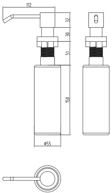 Дозатор для кухонної мийки врізний Nett DS-300 - зображення 4
