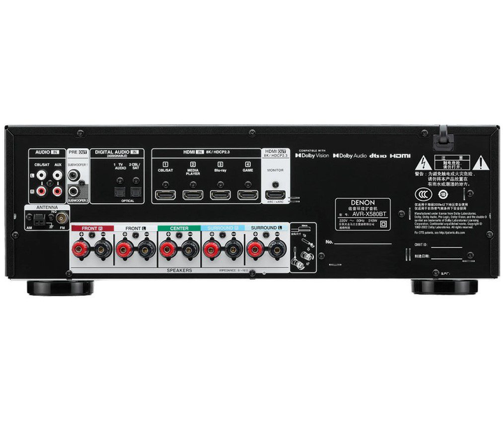 AV-Ресівер 5.2-канальний Denon AVRX580BT Black - зображення 2
