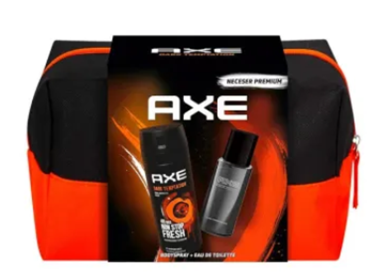 Zestaw kosmetyków pielęgnacyjnych Axe Dark Temptation Spray do ciała 150 ml + Woda toaletowa 100 ml + Kosmetyczka (8720182496317) - obraz 1