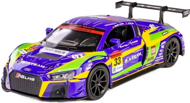 Metalowy model RMZ Hobby samochód sportowy Audi R8 Super 1:32 Fioletowy (5905422081000) - obraz 2