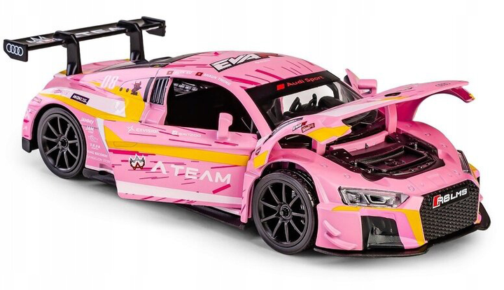 Металева модель RMZ Hobby Спортивний автомобіль Audi R8 EvaRT 1:32 Рожевий (5905422081024) - зображення 3