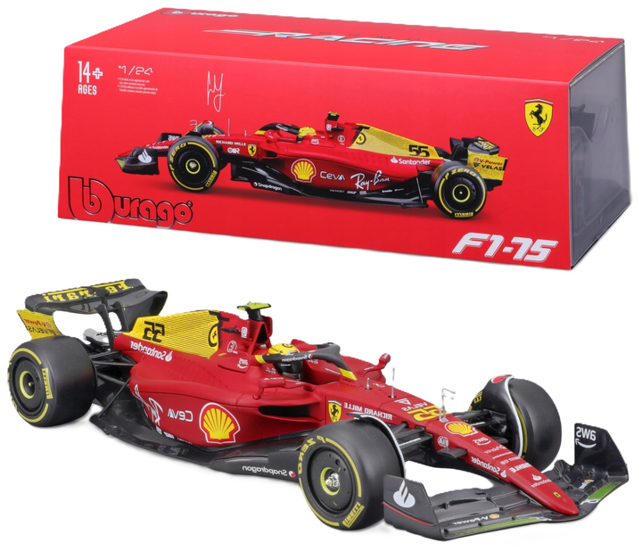 Metalowy model Burato samochód Ferrari 1:24 Czerwony(4893993015634) - obraz 1