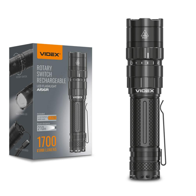 Портативний світлодіодний ліхтарик Videx VLF-A156R 1700Lm 6500K 26564 - зображення 1