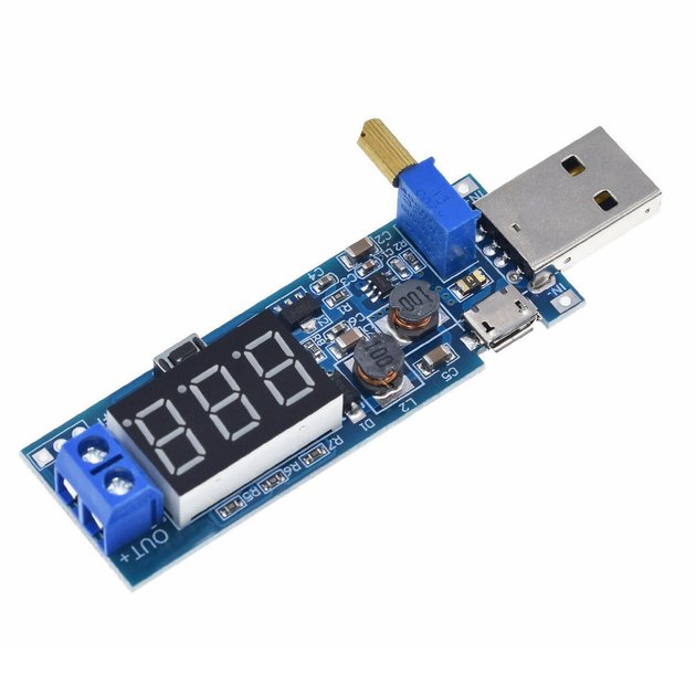 USB преобразователь напряжения повышающий / понижающий модуль DC-DC с ...