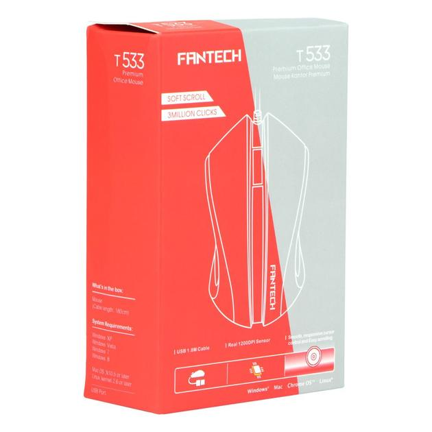 USB Мышь Fantech T533, 1200 DPI, 1.8 м Черный - изображение 6