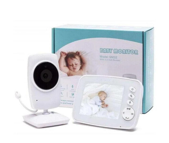 Видеоняня Baby Monitor SM-32 + гибкий держатель камеры, датчик звука, беспроводная радионяня с портативным дисплеем и измерением температуры Поворотная радионяня с энергосберегающим режимом - изображение 2