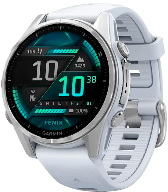 Smartwatch Garmin fenix 8 43mm AMOLED Silver with Whitestone Silicone Band (010-02903-00) - obraz 1