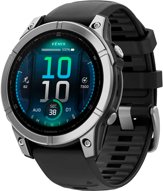 Smartwatch Garmin fenix E 47mm Stainless Steel/Black (010-03025-00) - obraz 1