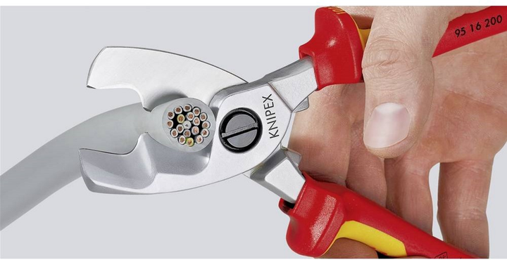 Nożyczki do cięcia kabli Knipex 200 mm (95 16 200 SB) - obraz 3