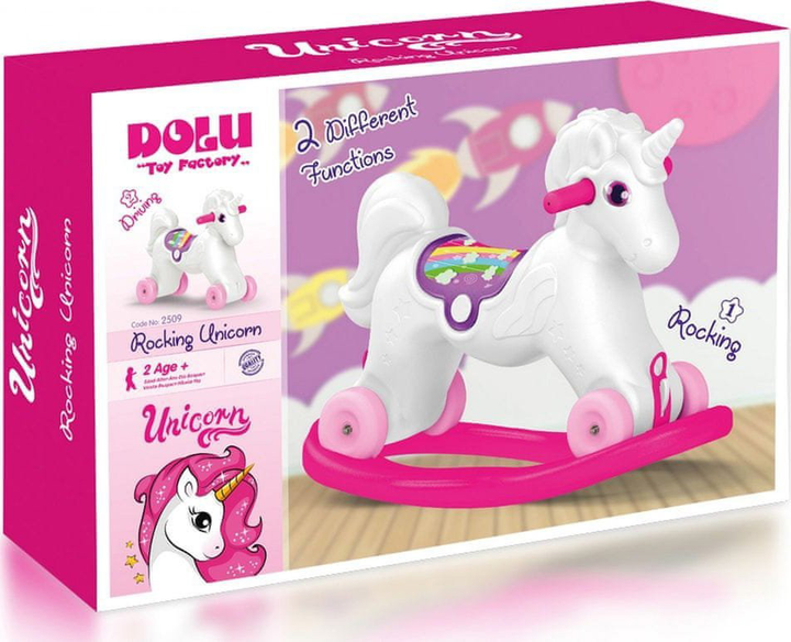 Bujak-jeździk Dolu Unicorn 2w1 Biały (8690089025098) - obraz 1