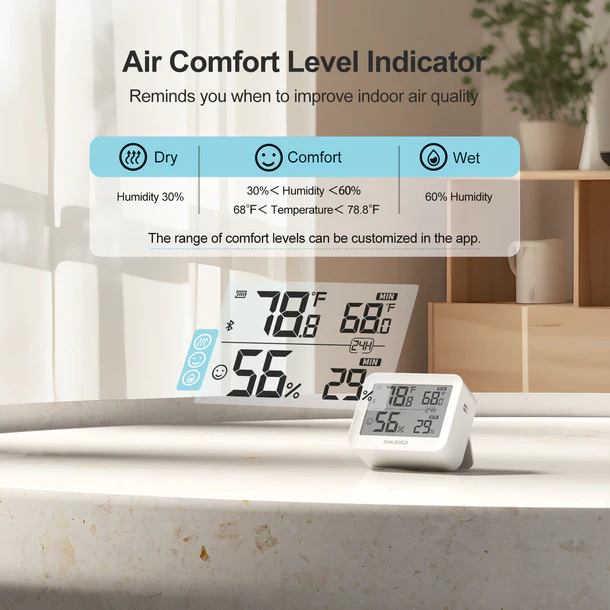 Термогігрометр Inkbird ITH-13-B із Bluetooth 5.0 та LCD дисплеєм точність 0.2C набір 2шт. - изображение 4