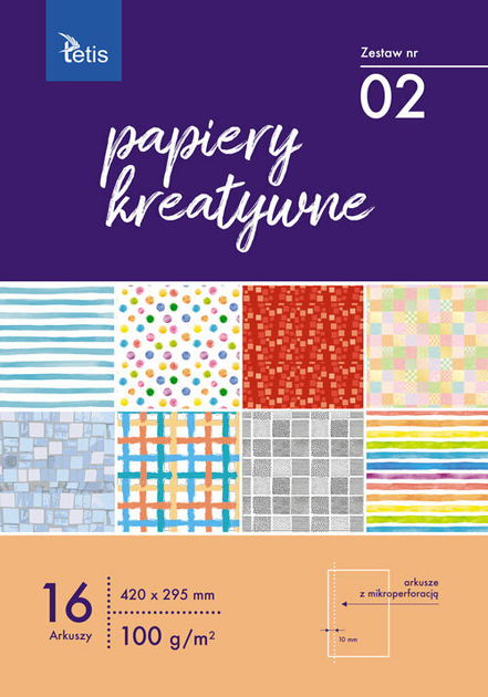 Zestaw papierów kreatywnych Tetis A3 KB031-02 (5903242101809) - obraz 1