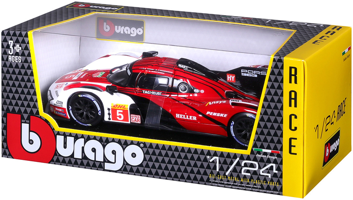 Model Bburago Porsche 963 1:24 Biało-czerwony (4893993280223) - obraz 8
