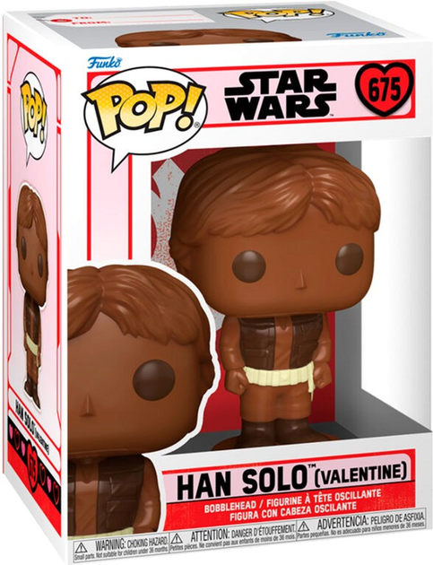 Figurka Funko Pop! Disney Star Wars Valentines Day 2024 Han Solo Valentine Chocolate 675 Bobble-Head (889698762137) - obraz 1