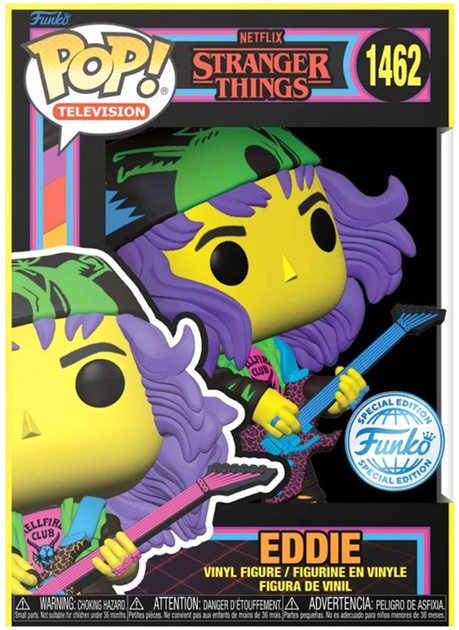 Figurka Funko Pop! Television Stranger Things Season S3 Eddie z gitarą Blacklight 1462 (889698746045) - obraz 1