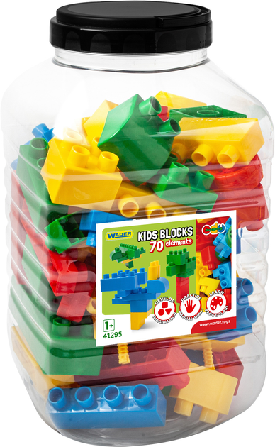 Конструктор Wader Kids Blocks 70 елементів в банці (5900694412958) - зображення 1