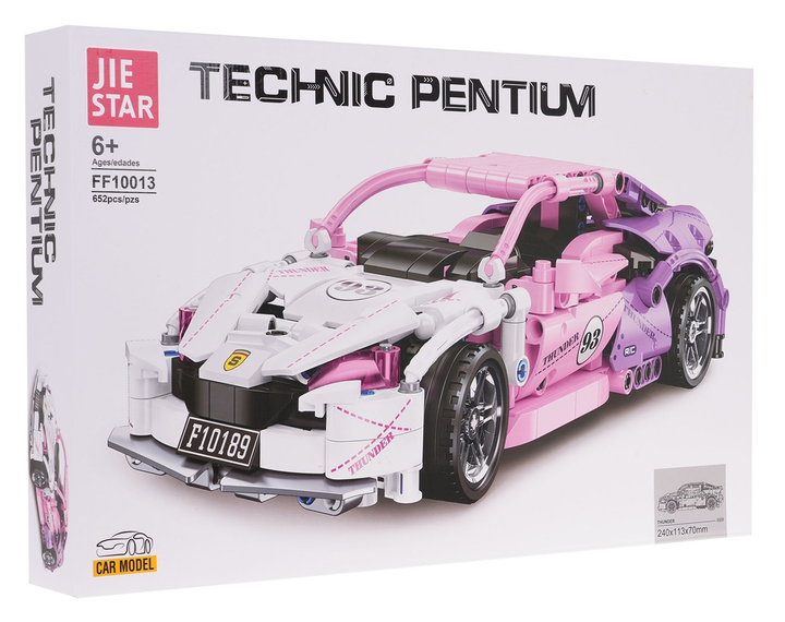 Конструктор Ramiz Technic Pentium Sports Car 652 шт рожевий (5903864982138) - зображення 1