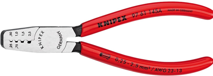 Kombinerki Knipex do zagniatania tulejek kablowych 145 mm (97 61 145 A) - obraz 1