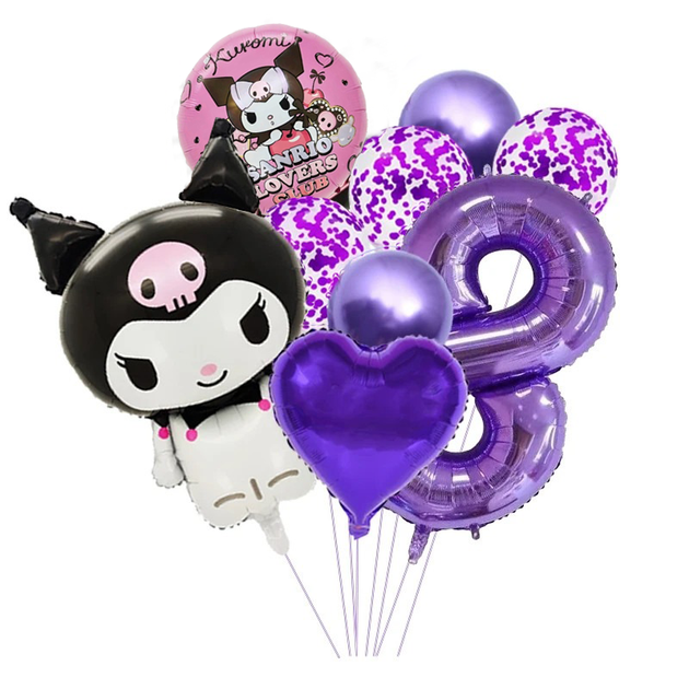 Фонтан З Кульок Куромі Kuromi З Цифрою Та Конфетті - Фото 2 Фонтан З Кульок Куромі Kuromi З Цифрою Та Конфетті - зображення 2