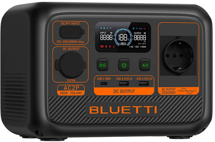 Зарядна станція Bluetti AC2P / 300 Вт / 230.4 Вт⋅год / LiFePO4 (P-AC2P-EU-GY-BL-010) - зображення 2