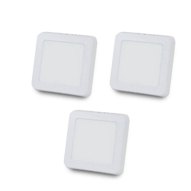 Комплект із 3-х світильників світлодіодних LIGHTWELL LW-SQ-SRF-6 6 W квадрат, накладний (2959271) - изображение 1