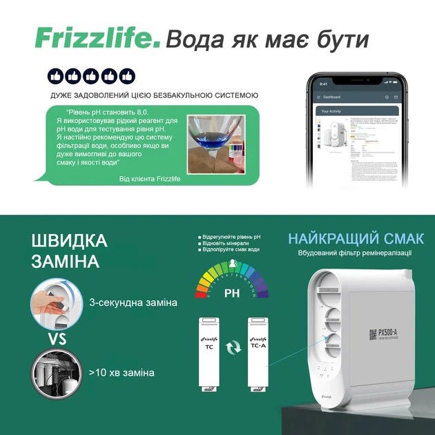 Система зворотного осмосу Frizzlife Tankless PX500-A - зображення 5