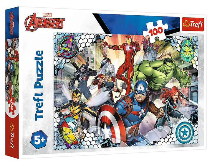 Пазли Відомі Месники. Марвел. Famous Avengers. Disney Marvel The Avengers (100 ел.) 16454 (Trefl) - Фото 1 Пазли Відомі Месники. Марвел. Famous Avengers. Disney Marvel The Avengers (100 ел.) 16454 (Trefl) - зображення 1