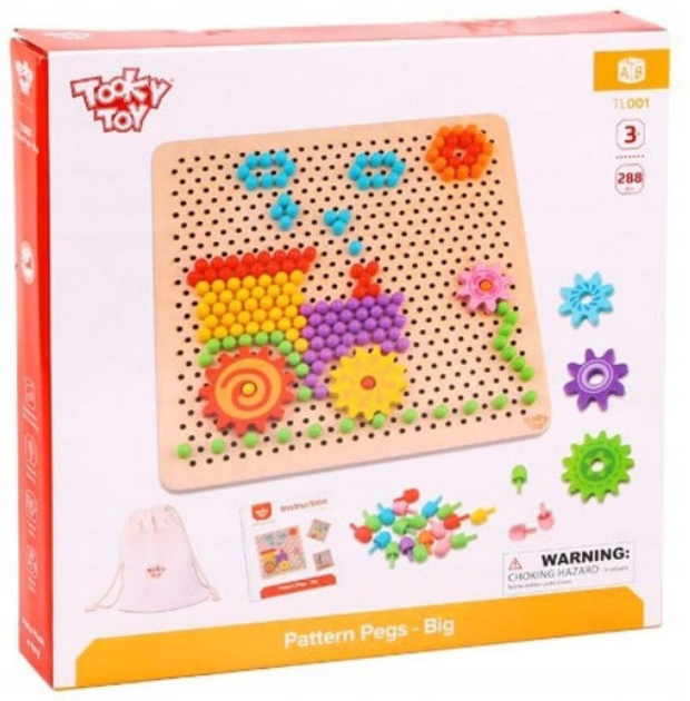 Zestaw mozaika Tooky Toy Montessori z pinezkami-wspinaczkami 88 elementów (6970090042836) - obraz 1