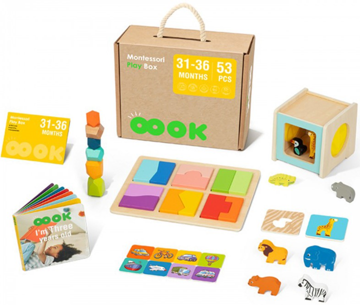 Pudełko edukacyjne Tooky Toy XXL Montessori 7w1 53 elementy (6976831550073) - obraz 1