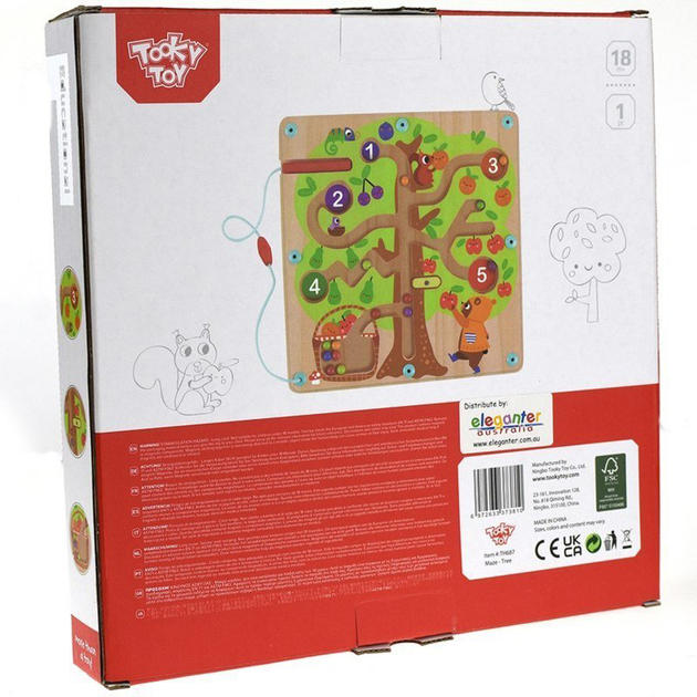 Магнітний лабіринт Tooky Toy Фруктове дерево для навчання рахуванню (6972633373810) - зображення 9