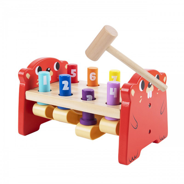 Дерев'яний набір стукалок Tooky Toy Whack-a-Mole (6972633373773) - зображення 3
