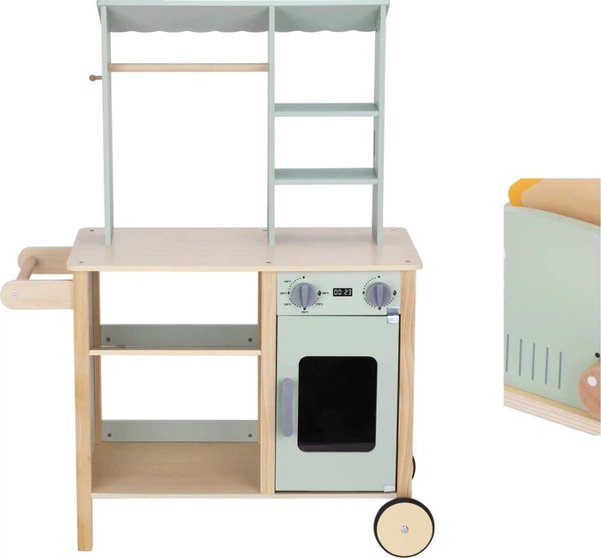 Дерев'яний набір Tooky Toy Продуктовий магазин з прилавком, духовкою, вагами, зчитувачем карток 73 деталі (6972633378129) - зображення 7