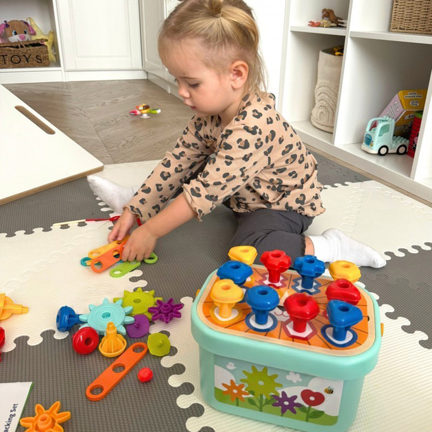 Zestaw konstrukcyjny Woopie Green Box Montessori motoryczny 12w1 49 elementów (5906280651848) - obraz 8