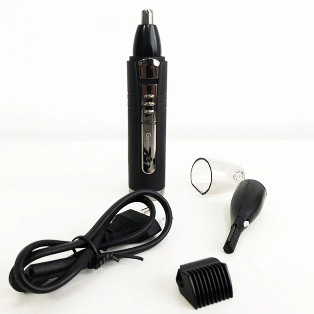 Триммер для носа и ушей + бритва для окантовки с гребнем 2 в 1 Geemy GM-3109 Black аккумуляторный 3 Вт зарядка от сети 220 В - изображение 7