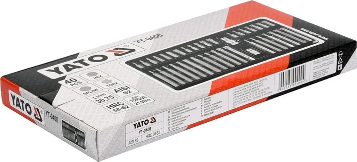 Набір професійних біт 40 предметів YATO YT-0400 - Фото 4 Набір професійних біт 40 предметів YATO YT-0400 - зображення 4