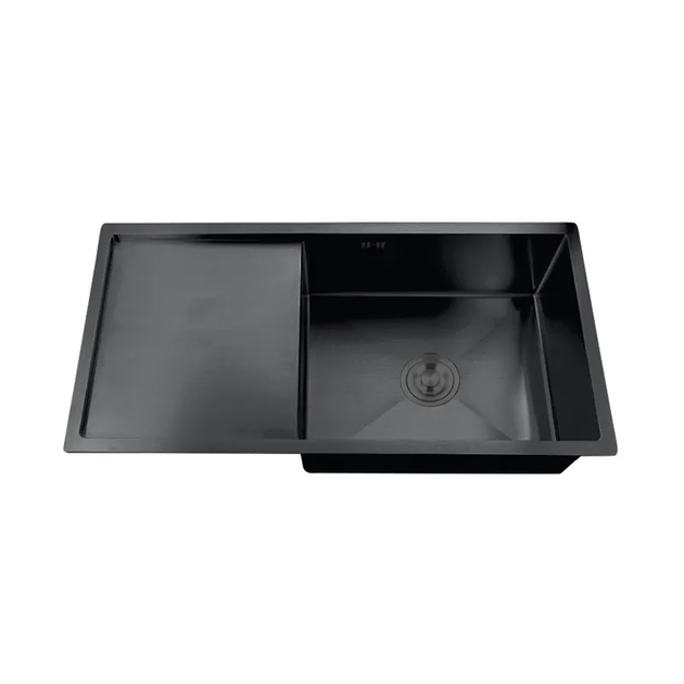 Кухонная мойка ZERIX ZH7844B-215 PVD-BLACK черная с сушилкой для посуды ...