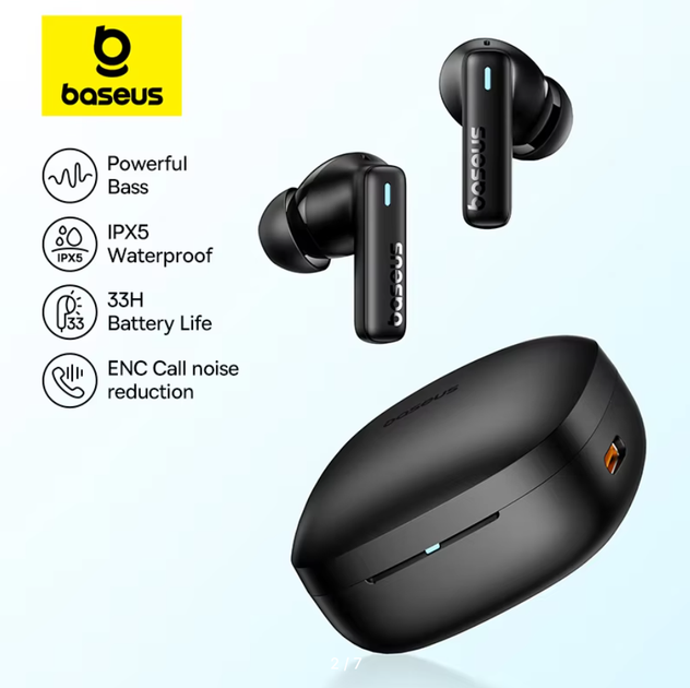 Беспроводные наушники Baseus Bowie E19 для iPhone Android black - изображение 4