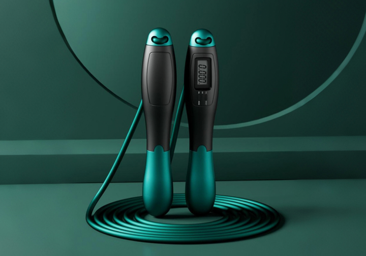 Швидкісна скакалка з лічильником EasyFit чорний-зелений - изображение 5