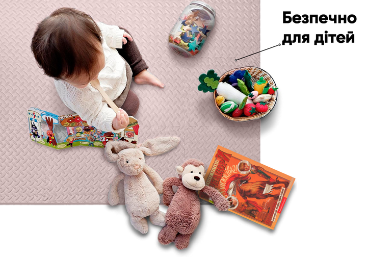 Татамі мат EasyFit 8 шт (30х30 см) хвіст ластівки бежевий - изображение 6