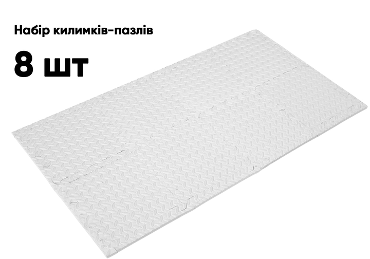 Татамі мат EasyFit 8 шт (30х30 см) хвіст ластівки білий - зображення 4
