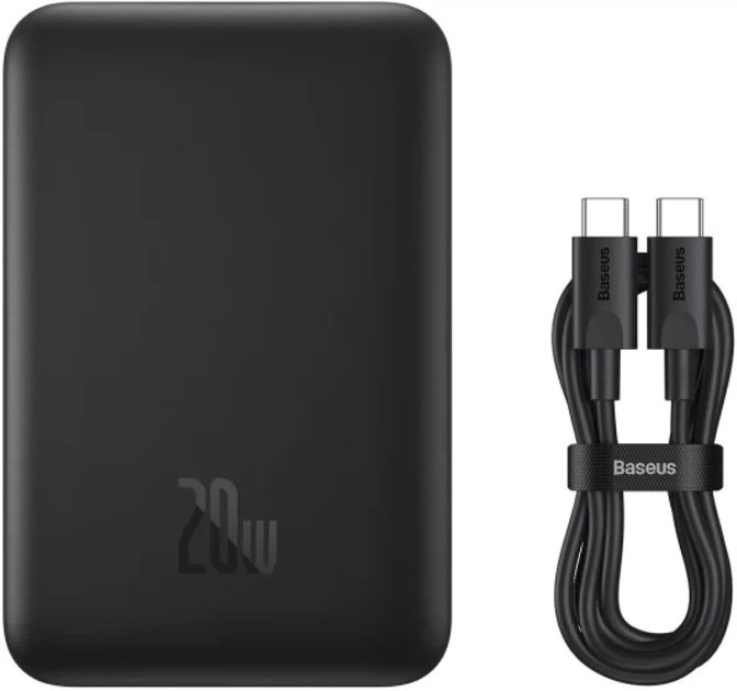 Powerbank Baseus Magnetic Mini Wireless 10000mAh 20W Black (PPCX070001) - obraz 6