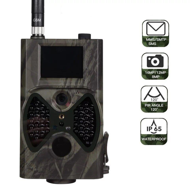 Фотопастка Suntek HC300M з GSM передачею 2G/SMS/MMS мисливська камера, відео Full HD 1080p огляд 60° 16MP IP54 - зображення 2