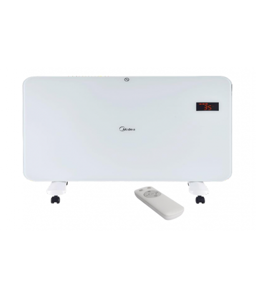 Конвектор Midea ndk15-15mr White, 2000w, настінний/підлоговий, закритий тип тену, площа обігріву 20 кв.м., зі скляною панеллю, 24 год. таймер, пульт керування, ніжки в комплекті - Фото 1 Конвектор Midea ndk15-15mr White, 2000w, настінний/підлоговий, закритий тип тену, площа обігріву 20 кв.м., зі скляною панеллю, 24 год. таймер, пульт керування, ніжки в комплекті - зображення 1