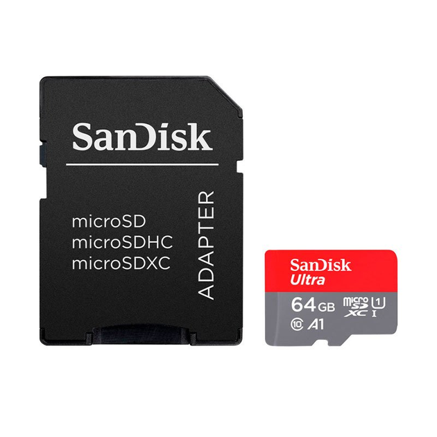Карта пам'яті SanDisk MicroSDXC 64GB UHS-I Ultra (Class 10) A1 (100Mb/s) (adapter SD) 69979 - изображение 1