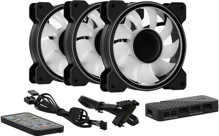 Вентилятор AeroCool Mirage 12 ARGB Pro (ACF3-MR10227.11), 120х120х25 мм, 6-Pin Чорний - изображение 2