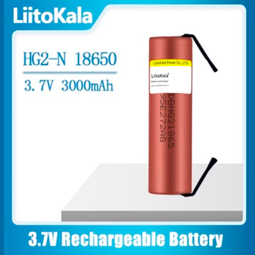 Акумулятор високотоковий 18650, 3000 mA, LiitoKala HG2-N, LI-ion, оригінал - зображення 3
