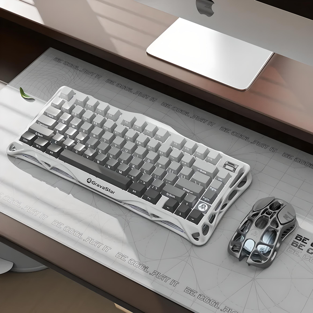 Клавиатура GRAVASTAR Mercury K1 с комбинированным подключением - Градиентный белый - изображение 8