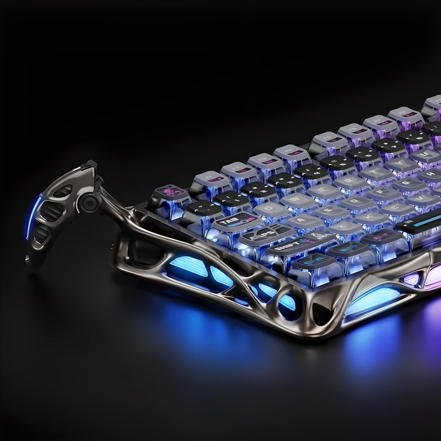 Клавіатура GravaStar Mercury K1 Pro Special Edition із комбінованим підключенням - Cyberpunk - Фото 3 Клавіатура GravaStar Mercury K1 Pro Special Edition із комбінованим підключенням - Cyberpunk - зображення 3